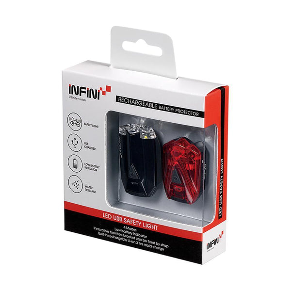 Infini Lava Front and Rear Light Twin Pack