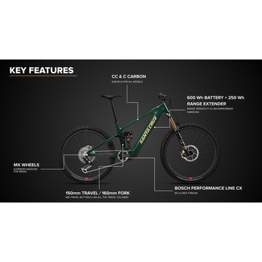 Santa Cruz Vala CC XO AXS RSV Full Suspension Electric Mountain Bike 2025 - Free PowerMore Battery!