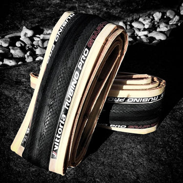 Vittoria Rubino Pro IV 700c Fold Black-Tan G2.0 Twin Tyre Pack Inc Tubes