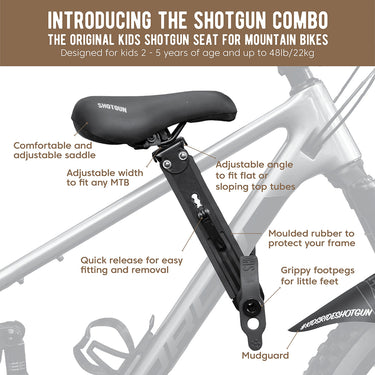 Kids Ride Shotgun Kids MTB Seat + Handlebar Combo
